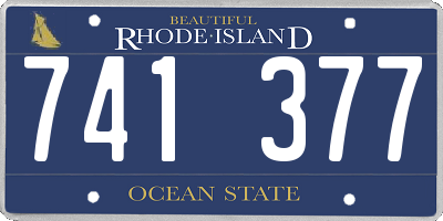 RI license plate 741377