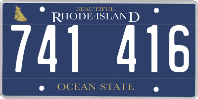RI license plate 741416