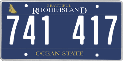 RI license plate 741417
