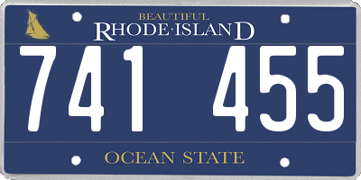 RI license plate 741455