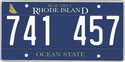 RI license plate 741457