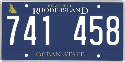 RI license plate 741458