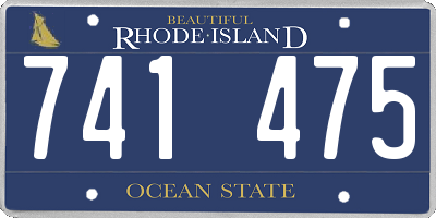 RI license plate 741475