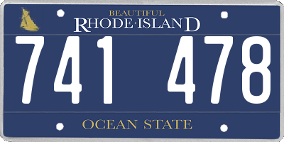 RI license plate 741478