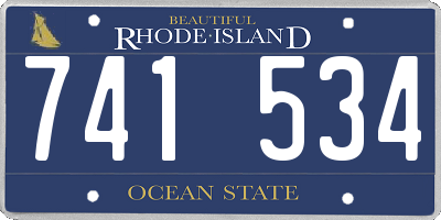 RI license plate 741534