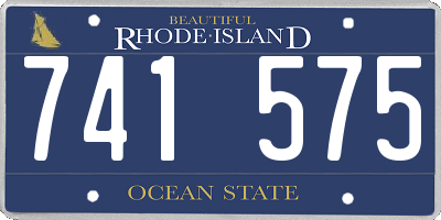 RI license plate 741575