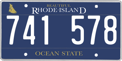 RI license plate 741578