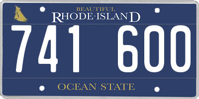 RI license plate 741600