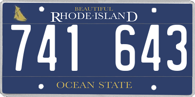 RI license plate 741643