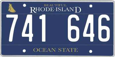 RI license plate 741646