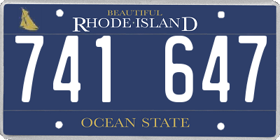 RI license plate 741647