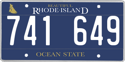 RI license plate 741649