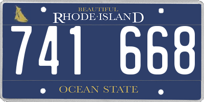 RI license plate 741668