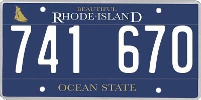 RI license plate 741670