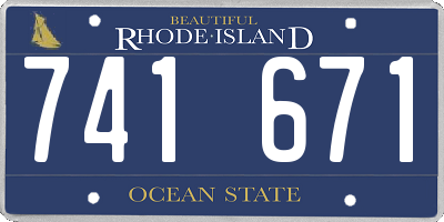 RI license plate 741671
