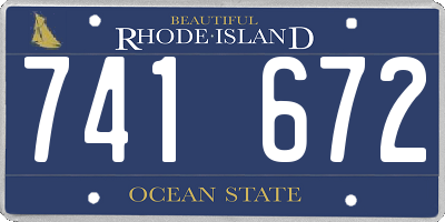 RI license plate 741672