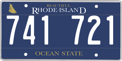 RI license plate 741721