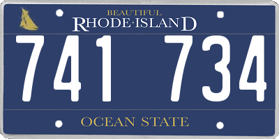 RI license plate 741734