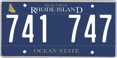 RI license plate 741747