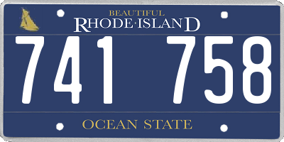 RI license plate 741758