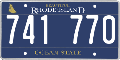 RI license plate 741770