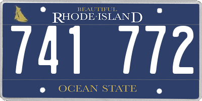 RI license plate 741772