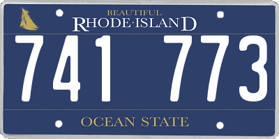 RI license plate 741773