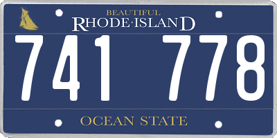 RI license plate 741778
