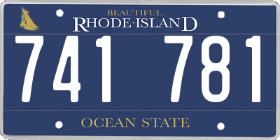 RI license plate 741781