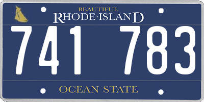 RI license plate 741783