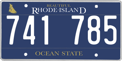 RI license plate 741785