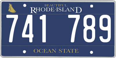 RI license plate 741789