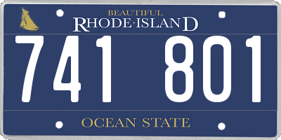 RI license plate 741801