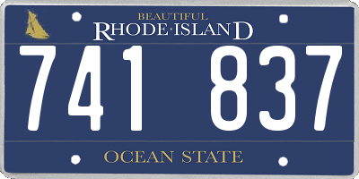 RI license plate 741837