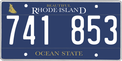 RI license plate 741853