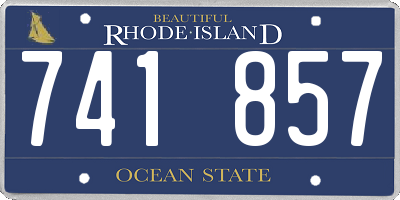RI license plate 741857