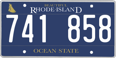 RI license plate 741858