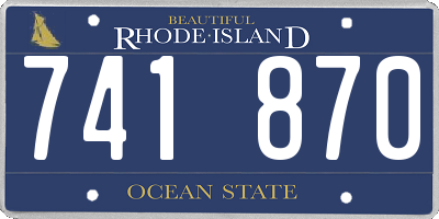 RI license plate 741870