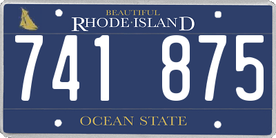 RI license plate 741875