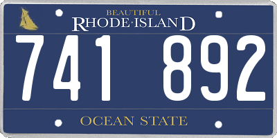 RI license plate 741892