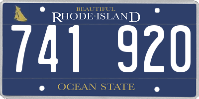 RI license plate 741920