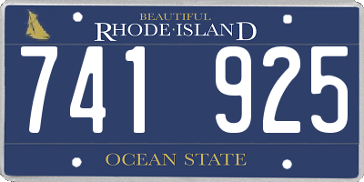 RI license plate 741925