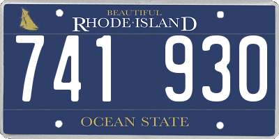 RI license plate 741930