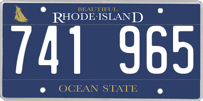 RI license plate 741965