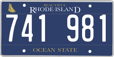 RI license plate 741981