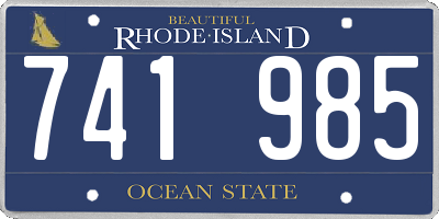 RI license plate 741985
