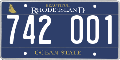 RI license plate 742001