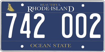 RI license plate 742002