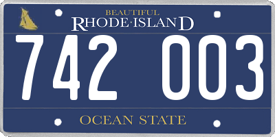 RI license plate 742003