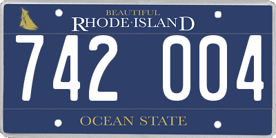 RI license plate 742004